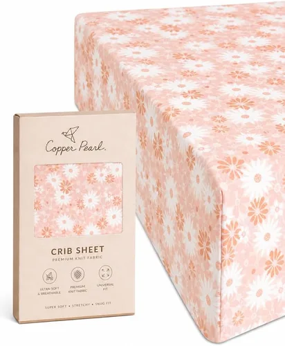 Vista 15 de Copper Pearl: Sábanas de punto prémium para cuna de bebé para niños y niñas, transpirables y suaves, sábanas ajustables para colchones estándar