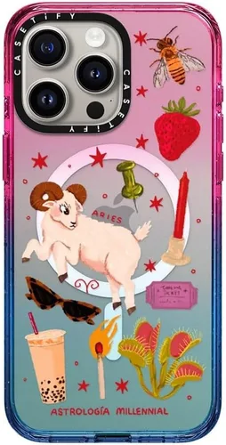 Vista 30 de CASETiFY Funda para iPhone 15 Pro Max, compatible con MagSafe Protección contra caídas de grado militar 4x de 8.2 pies Cheetah Paradise Pink