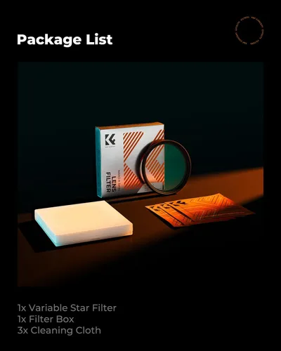 Vista 7 de K&F CONCEPT Filtro de estrella variable de 49 mm, filtro de estrella cruzado, filtro de estrella de 4, 8 puntos -18 capas de recubrimiento, filtro