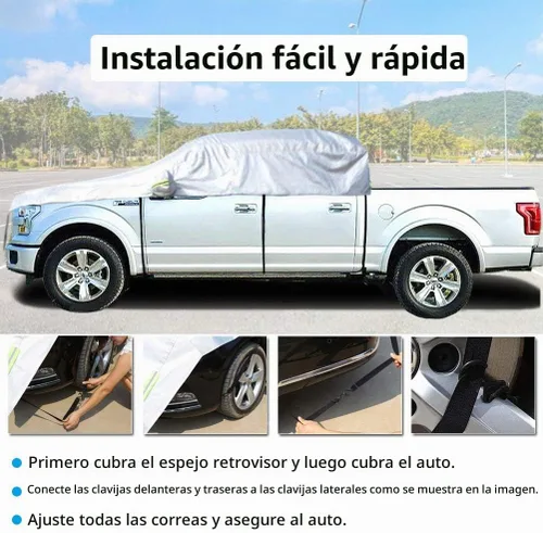 Vista 4 de Funda para Media Carrocería de Automóvil con Algodón Cubiertas para Carrocería de Auto para Todo Tipo de Clima Exterior Interior para Todas