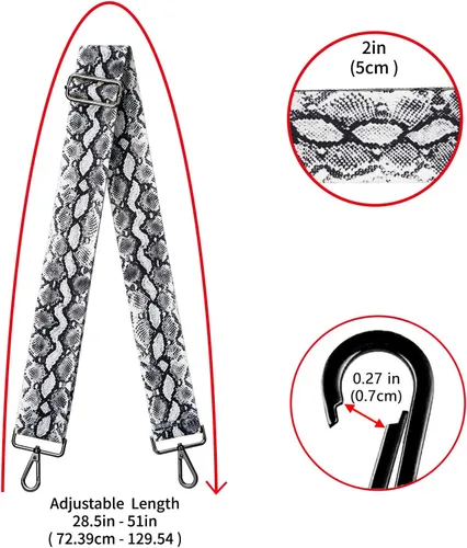 Vista 117 de ZOOEASS Hebillas de níquel Correa ancha para el hombro ajustable de repuesto para cinturón de pistola, hebilla de guitarra estilo bandolera