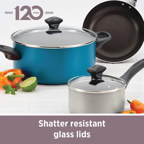 Vista 11 de Farberware Olla grande antiadherente apta para lavavajillas/sartén con asa auxiliar - aluminio, 6 cuartos, azul