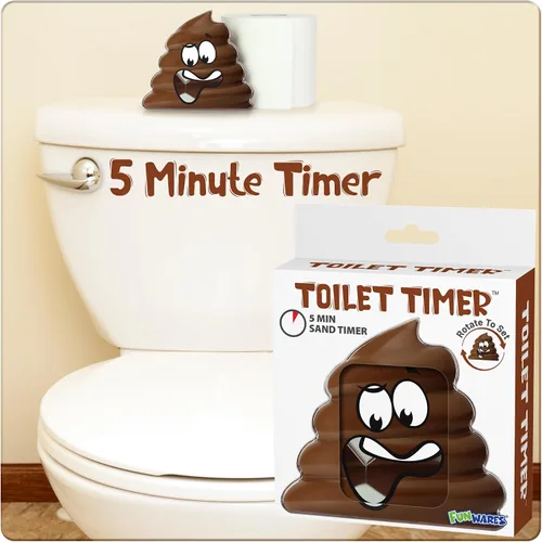 Vista 6 de Funwares Temporizador de Baño – Gracioso Temporizador de Arena de 5 Minutos para Chicos que Pierden Tiempo en el Baño, Regalo Gracioso para Papá
