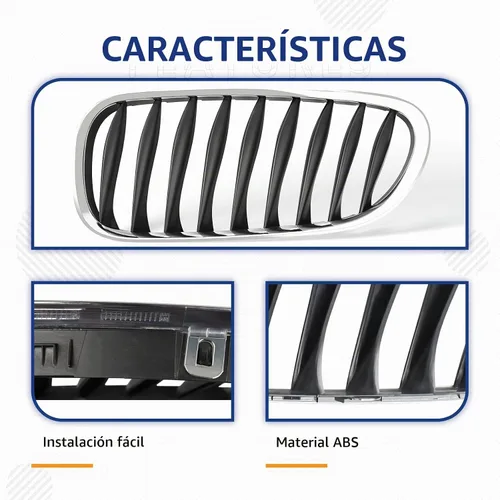 Vista 3 de PENSUN Parrilla de riñón delantera para BMW Z4 2003-2008 parachoques delantero E85 E86 Coupe Roadster cromado, 2 piezas