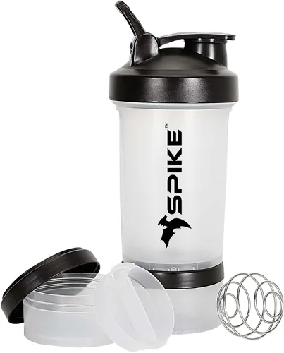 Vista 7 de Spike Pro Protein Shaker - Botella mezcladora con soporte para proteínas para mezcla de proteínas, ciclismo, gimnasio, botella de agua con bola