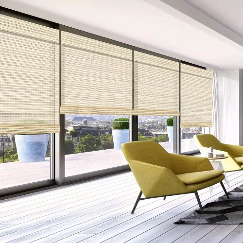 Vista 3 de LETAU Persianas enrollables de madera sin cordón para ventana, sin taladro, sin herramientas, persianas de bambú con filtro de luz para interiores
