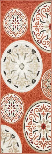 Vista 15 de Unique Loom Outdoor Modern Collection - Alfombra de área con círculos (5 pies 3 pulgadas x 8 pies, ovalada, terracota/borgoña)