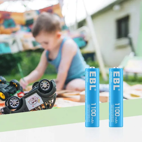 Vista 7 de EBL Baterías AAA recargables 10 unidades de alta capacidad 1100mAh (paquete de 10 - 2 x 5 colores en una caja) 1.2V Ni-Mh triple AAA batería ProCyco