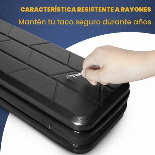 Vista 5 de PEKREWS Estuche para Taco de Billar, Funda Rígida para Taco de Billar 4x4 con 10 Ranuras Acolchadas, Bolsa de Billar Resistente con Mango de Cuero