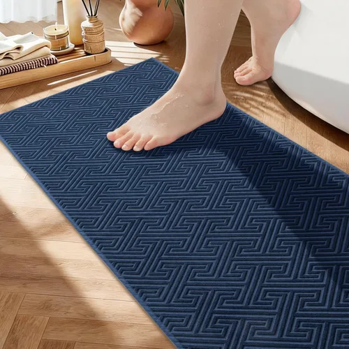 Vista 13 de YIHOUSE Alfombras de baño beige de 17 x 24 pulgadas, de secado rápido, antideslizantes, absorbentes, lavables a máquina, fina alfombra de baño