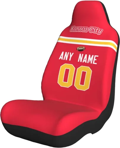 Vista 9 de Fundas de asiento de coche de fútbol personalizadas, accesorios personalizados para automóvil, regalos de Arizona con nombre y número, funda