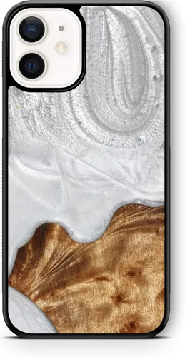 Vista 12 de WUDN Funda delgada de resina y madera para teléfono compatible con Apple iPhone 6, 6s, 7, 8, SE