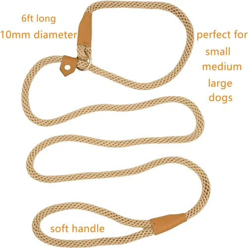 Vista 2 de Correas antideslizantes para perros de 6 pies, correa deslizante de cuerda Checkcord, correa antideslizante de cuerda para perro, fácil de usar