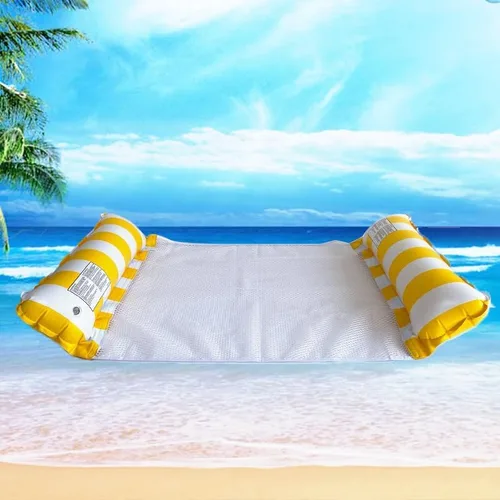 Vista 2 de Paquete de 4 flotadores inflables para piscina, hamaca de agua de tamaño adulto, silla de malla flotante 4 en 1 para adultos para vacaciones