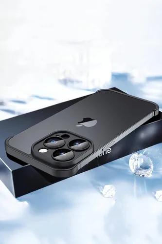 Vista 2 de LEKEVO Funda sin marco para iPhone 14 Pro con protector de lente de cámara, funda delgada y suave de TPU a prueba de golpes, carcasa minimalista