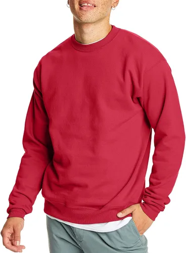 Vista 47 de Hanes Men's Sweatshirt, EcoSmart Fleece Crewneck Sweatshirt, Big & Tall Available, 1 or 2-Pack Marrón (Army Brown)