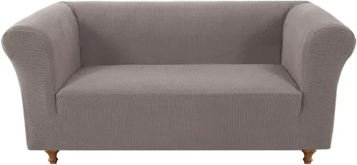 Vista 27 de Funda elástica Chesterfield para sofá, funda de tela jacquard para sofá biplaza de 2 cojines, protector de muebles antideslizante resistente a