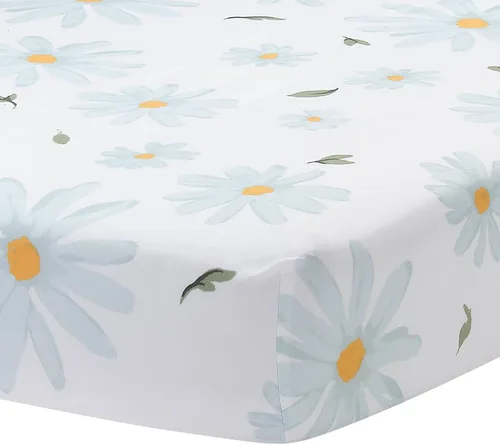 Vista 10 de Lambs & Ivy Baby Blooms Acuarela Floral/Mariposa Sábana Bajera de Algodón Ajustable para Cuna