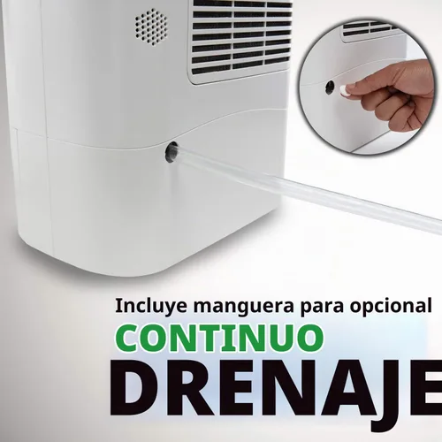Vista 3 de Ivation Deshumidificador desecante de área pequeña de 19 pintas, compacto y silencioso, con manguera de drenaje continuo para espacios más pequeños