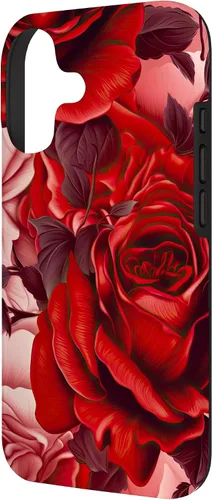 Vista 2 de Acuarela Rosa Rojo Rosas Patrón Caso para iPhone 17
