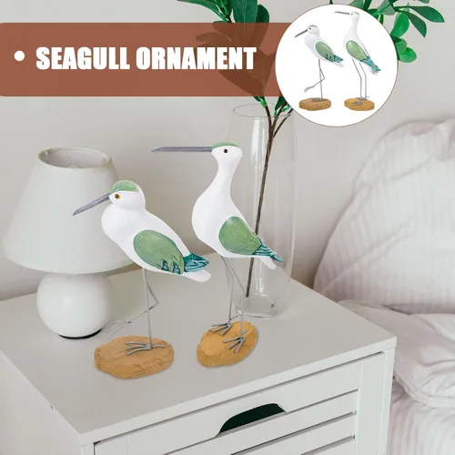 Vista 9 de HEALLILY 2 figuras de gaviota de jardín, estatua de pájaro de jardín, decoración de gaviota, figuras de pájaros, adornos para interiores