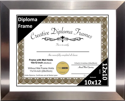 Vista 29 de Creative Picture Frames Carnegie - Marco de diploma de acero inoxidable con acabado de acero inoxidable de 6 x 8 pulgadas con caballete de vidrio