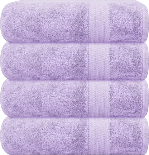 Vista 22 de GLAMBURG Juego de 2 Sábanas de Baño Extra Grandes de Algodón Premium de 700 GSM - 100% Algodón Peinado - 2 Sábanas de Baño 35x70 pulgadas - Calidad