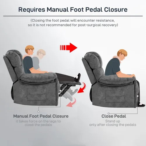 Vista 6 de Silla reclinable moderna ergonómica para sala de estar, sofá individual, con relleno de espuma, 2 portavasos y bolsillo lateral
