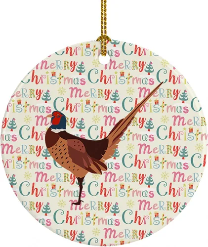 Vista 9 de Caroline's Treasures Adorno de cerámica de avestruz común para árbol de Navidad, decoración colgante para el hogar, Navidad, vacaciones, fiesta