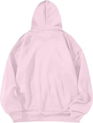 Vista 4 de Sudaderas con capucha para mujer, lisas, básicas, de gran tamaño, con bolsillo, ropa de otoño e invierno
