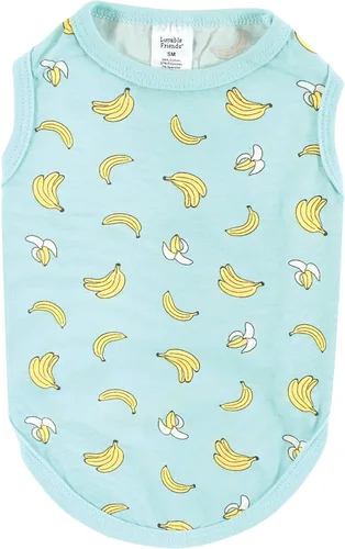 Vista 6 de Luvable Friends Camisetas de algodón para perros y gatos, 2 unidades, camuflaje plátano, talla XS