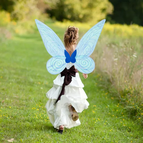 Vista 3 de Alas de hada, alas de mariposa, disfraces de alas de hadas pequeñas para niñas y mujeres adultas, recuerdo de fiesta de princesa brillante