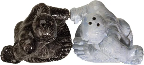 Vista 3 de Pacific Giftware Big Foot - Juego de saleros y pimenteros de cerámica con divertido Sasquatch Mythical Creature accesorio de cocina de mesa, pintado
