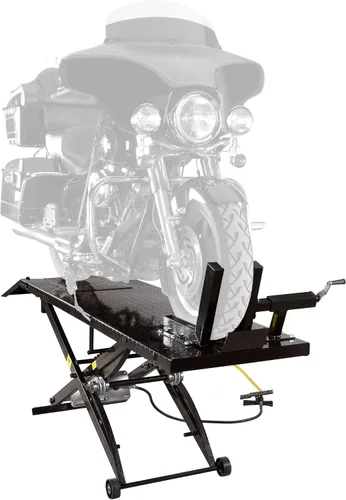 Vista 2 de Black Widow Kit de tienda de motocicleta de lujo, mesa elevadora neumática de 1,000 libras, gato, rompecuentas de neumático, equilibrador de ruedas