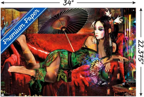 Vista 9 de Trends International Jumbie - Geisha Wall Poster, 14.72" x 22.37", Premium Poster & Push Pin Bundle