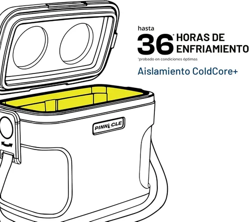 Vista 6 de Pinnacle 8.5Qt Mini Cooler – 14 x 7.6 x 10.6In Ice Box with Smart Divider, Locking Lid, Adjustable Shoulder Strap – Insulated Picnic Basket Beach