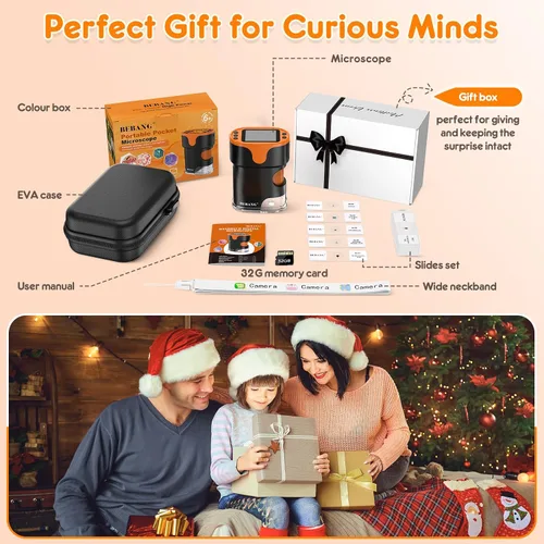 Vista 6 de Juguete STEM de microscopio digital para niños: kit completo de regalo