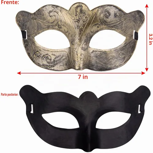 Vista 2 de FEQO 80 máscaras venecianas antiguas vintage para hombres y mujeres