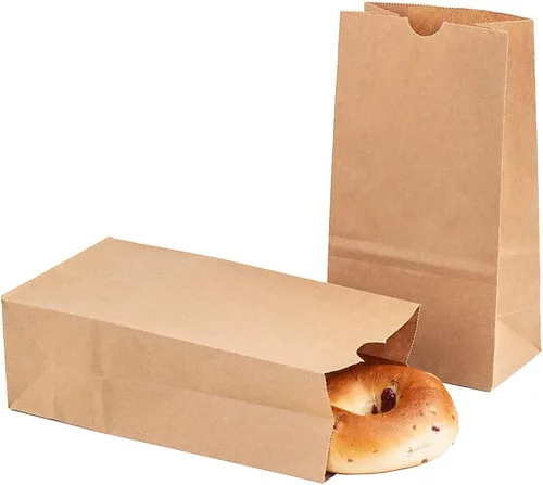 Vista 30 de Restaurantware Bag Tek - Bolsas de papel de 2 libras, 100 bolsas de almuerzo desechables, pequeñas para almuerzos, sándwiches y aperitivos, bolsas