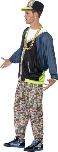Vista 2 de Smiffy's disfraz de hip hop de los 80's, para hombre.
