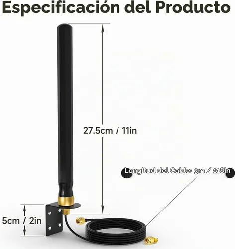 Vista 2 de Superbat Reemplazo de antena SMA 4G LTE para enrutador de cámara de rastreo Antena SMA / RP-SMA