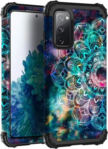 Vista 18 de Hocase Funda para Galaxy S20 FE 5G, Protección resistente a prueba de golpes, goma de silicona suave + parachoques de plástico duro, funda