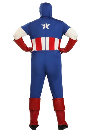 Vista 2 de Disfraz Premium de Capitán América para Hombre Talla Grande Multicolor
