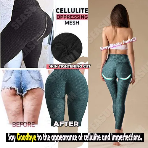 Vista 44 de SEASUM - Pantalones de yoga de cintura alta para mujer, con control de abdomen y realce de glúteos, leggings favorecedores para entrenar y correr