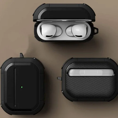 Vista 6 de HUSH Funda protectora para Airpods Pro, funda duradera compatible con AirPods Pro de 1ª/2ª generación (negro)