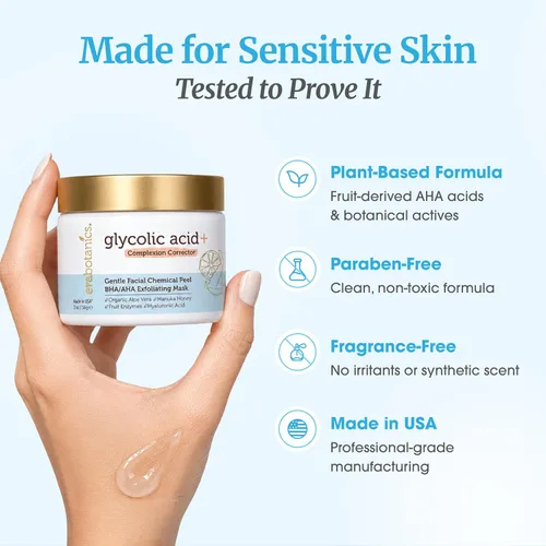 Vista 5 de Exfoliante químico para la cara - Exfoliante suave AHA BHA con enzimas de frutas Exfoliante químico casero para la cara con ácido glicólico, ácido