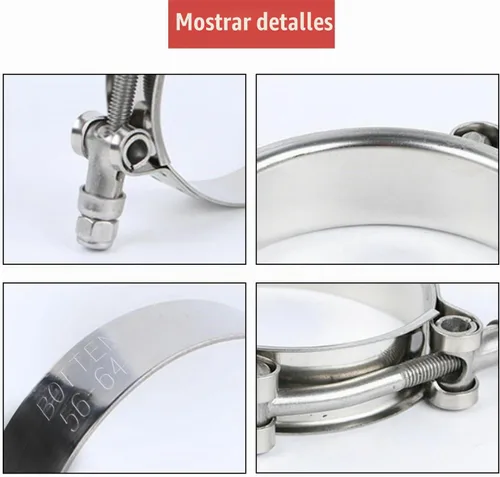 Vista 5 de BOTTEN Paquete de 4 abrazaderas de manguera T-Bolt de 1 pulgada, rango de abrazadera 32-37mm para manguera de ID de 1 pulgada, abrazaderas de Rango