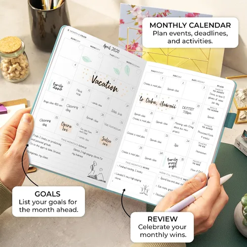 Vista 4 de Clever Fox Agenda Diaria, edición superior. - Planificador diario de lujo con horario por hora, organizador personal, diario de productividad