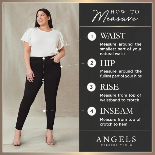 Vista 6 de Angels Forever Young Jeans ajustados de tiro medio 360 Sculpt para mujer (estándar y plus)