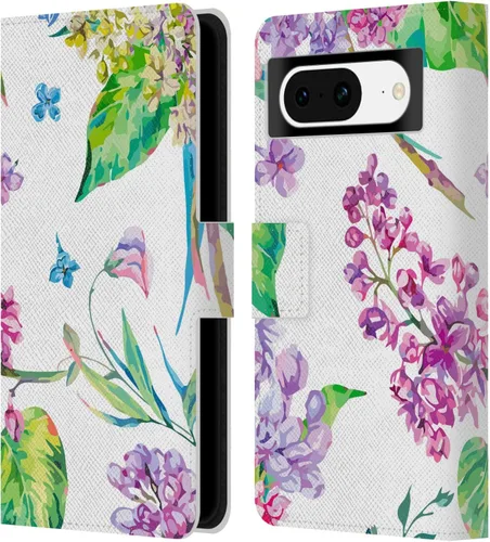Vista 10 de Head Case Designs Officially Licensed Haroulita Blue Flower Cute Flower Pattern Leather Wallet Case Compatible with Google Pixel 8
